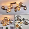 hofstein Gastor Plafonnier, Boule lumineuse Ambre, Fumé, 10 lumières