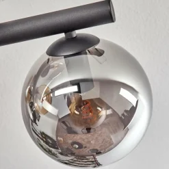 hofstein Gastor Plafonnier, Boule lumineuse Ambre, Clair, Fumé, 10 lumières