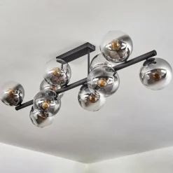 hofstein Gastor Plafonnier, Boule lumineuse Clair, Fumé, 10 lumières