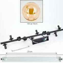 hofstein Gastor Plafonnier, Boule lumineuse Ambre, 10 lumières