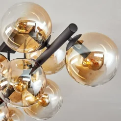 hofstein Gastor Plafonnier, Boule lumineuse Ambre, Clair, 10 lumières