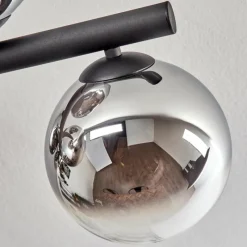hofstein Gastor Plafonnier, Boule lumineuse Chrome, Clair, Fumé, 10 lumières