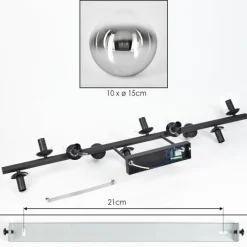 hofstein Gastor Plafonnier, Boule lumineuse Chrome, Clair, Fumé, 10 lumières