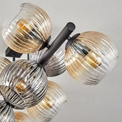 hofstein Gastor Plafonnier, Boule lumineuse Ambre, Clair, Fumé, 10 lumières