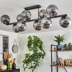 hofstein Gastor Plafonnier, Boule lumineuse Fumé, 10 lumières