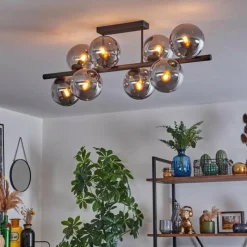 hofstein Gastor Plafonnier, Boule lumineuse Fumé, 8 lumières