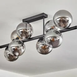 hofstein Gastor Plafonnier, Boule lumineuse Fumé, 8 lumières