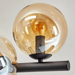 hofstein Gastor Plafonnier, Boule lumineuse Ambre, 8 lumières