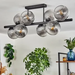 hofstein Gastor Plafonnier, Boule lumineuse Clair, Fumé, 8 lumières