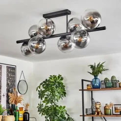 hofstein Gastor Plafonnier, Boule lumineuse Clair, Fumé, 8 lumières