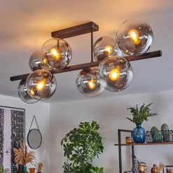 hofstein Gastor Plafonnier, Boule lumineuse Clair, Fumé, 8 lumières