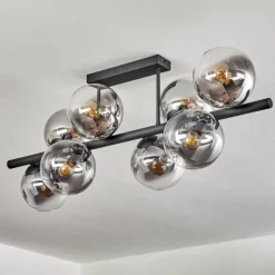 hofstein Gastor Plafonnier, Boule lumineuse Clair, Fumé, 8 lumières
