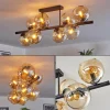 hofstein Gastor Plafonnier, Boule lumineuse Ambre, 8 lumières