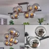 hofstein Gastor Plafonnier, Boule lumineuse Chrome, Fumé, 8 lumières