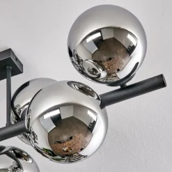 hofstein Gastor Plafonnier, Boule lumineuse Chrome, Fumé, 8 lumières