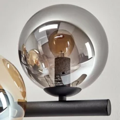 hofstein Gastor Plafonnier, Boule lumineuse Ambre, Clair, Fumé, 8 lumières