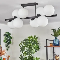 hofstein Gastor Plafonnier, Boule lumineuse Blanc, 8 lumières