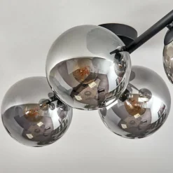 hofstein Gastor Plafonnier, Boule lumineuse Chrome, Fumé, 4 lumières