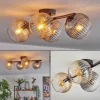 hofstein Gastor Plafonnier, Boule lumineuse Ambre, Clair, Fumé, 4 lumières