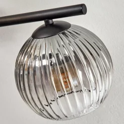 hofstein Gastor Plafonnier, Boule lumineuse Ambre, Clair, Fumé, 4 lumières