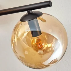 hofstein Gastor Plafonnier, Boule lumineuse Ambre, 4 lumières