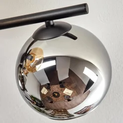 hofstein Gastor Plafonnier, Boule lumineuse Ambre, Chrome, Fumé, 5 lumières