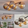 hofstein Gastor Plafonnier, Boule lumineuse Ambre, Chrome, Fumé, 5 lumières
