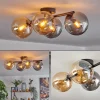 hofstein Gastor Plafonnier, Boule lumineuse Ambre, Fumé, 4 lumières