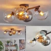 hofstein Gastor Plafonnier, Boule lumineuse Ambre, Clair, Fumé, 4 lumières