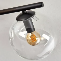 hofstein Gastor Plafonnier, Boule lumineuse Ambre, Clair, Fumé, 4 lumières