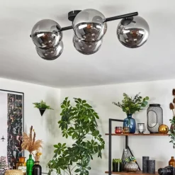 hofstein Gastor Plafonnier, Boule lumineuse Fumé, 5 lumières