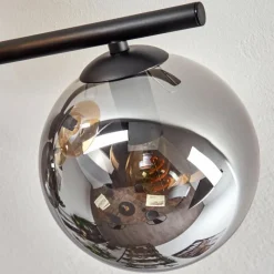 hofstein Gastor Plafonnier, Boule lumineuse Ambre, Fumé, 5 lumières