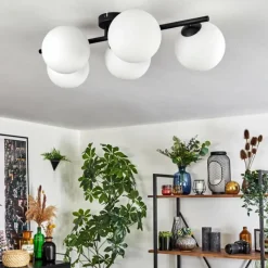 hofstein Gastor Plafonnier, Boule lumineuse Blanc, 5 lumières