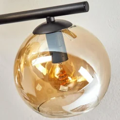 hofstein Gastor Plafonnier, Boule lumineuse Ambre, 5 lumières