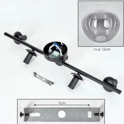 hofstein Gastor Plafonnier, Boule lumineuse Clair, Fumé, 5 lumières