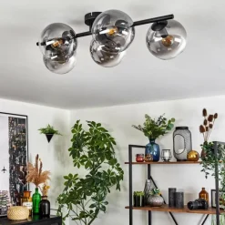 hofstein Gastor Plafonnier, Boule lumineuse Clair, Fumé, 5 lumières