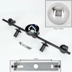 hofstein Gastor Plafonnier, Boule lumineuse Chrome, Fumé, 5 lumières