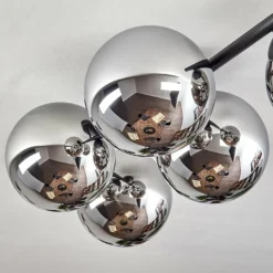hofstein Gastor Plafonnier, Boule lumineuse Chrome, Fumé, 5 lumières