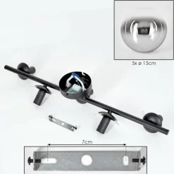 hofstein Gastor Plafonnier, Boule lumineuse Chrome, Clair, Fumé, 5 lumières