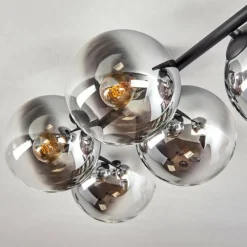 hofstein Gastor Plafonnier, Boule lumineuse Chrome, Clair, Fumé, 5 lumières