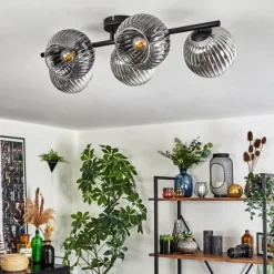 hofstein Gastor Plafonnier, Boule lumineuse Clair, Fumé, 5 lumières