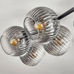 hofstein Gastor Plafonnier, Boule lumineuse Clair, Fumé, 5 lumières
