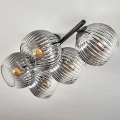 hofstein Gastor Plafonnier, Boule lumineuse Clair, Fumé, 5 lumières