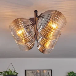 hofstein Gastor Plafonnier, Boule lumineuse Clair, Fumé, 5 lumières