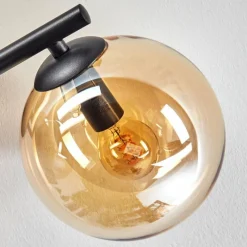 hofstein Gastor Plafonnier, Boule lumineuse Ambre, Fumé, 3 lumières