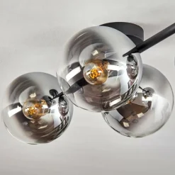 hofstein Gastor Plafonnier, Boule lumineuse Chrome, Clair, Fumé, 4 lumières