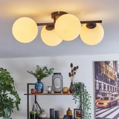 hofstein Gastor Plafonnier, Boule lumineuse Blanc, 4 lumières