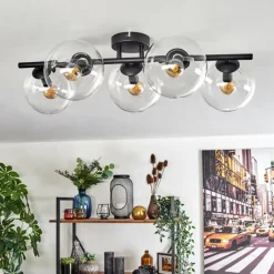 hofstein Gastor Plafonnier, Boule lumineuse Clair, 5 lumières