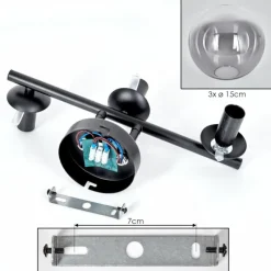 hofstein Gastor Plafonnier, Boule lumineuse Clair, Fumé, 3 lumières