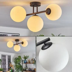 hofstein Gastor Plafonnier, Boule lumineuse Blanc, 3 lumières